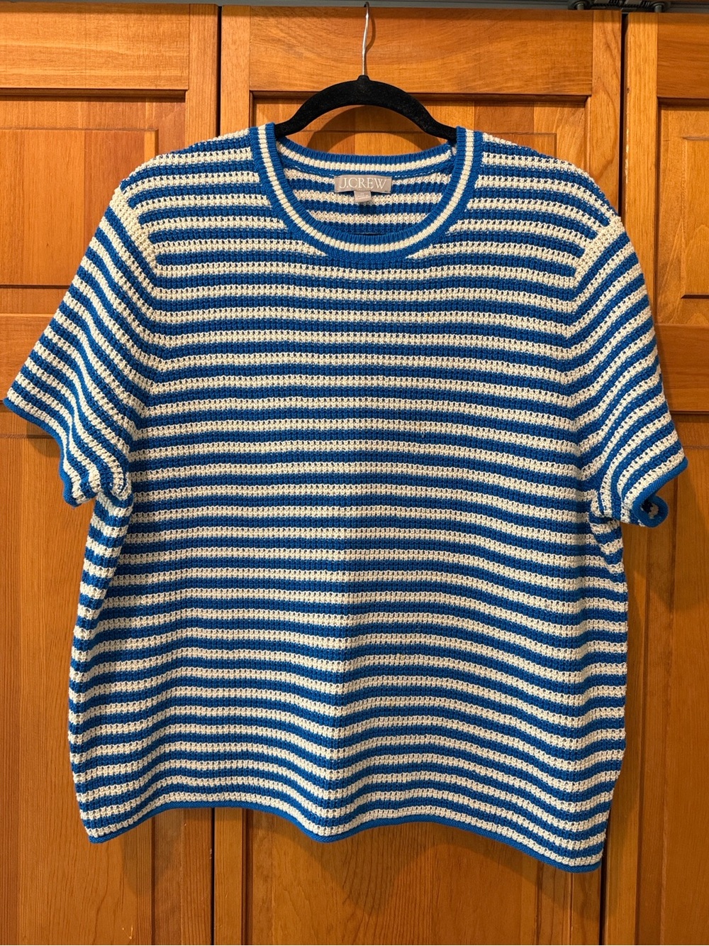 J Crew Knit Striped Crewneck Short Sleeve Sweater